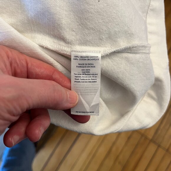 Faherty White Organic Cotton Puff Sleeve Babydoll Dress, Size Large - Picture 12 of 12